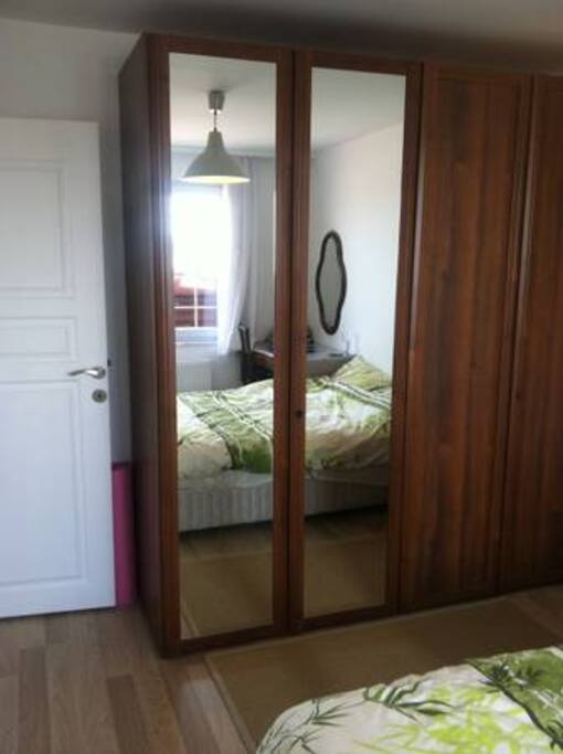 Another view of the bedroom. As you can see it s a mix of antique and new furniture