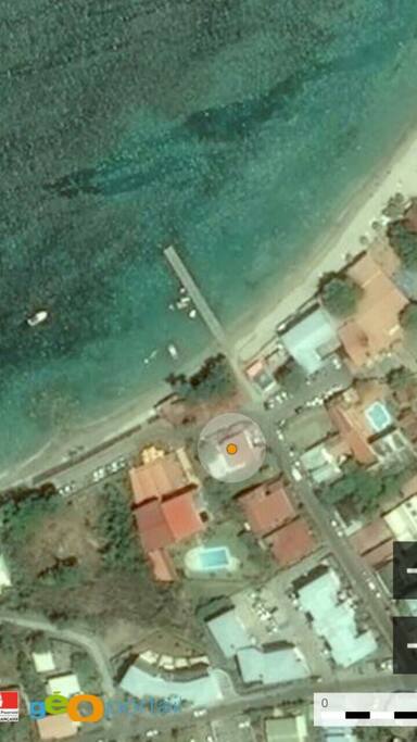 Emplacement de l'appartement à moins de 10m de la mer