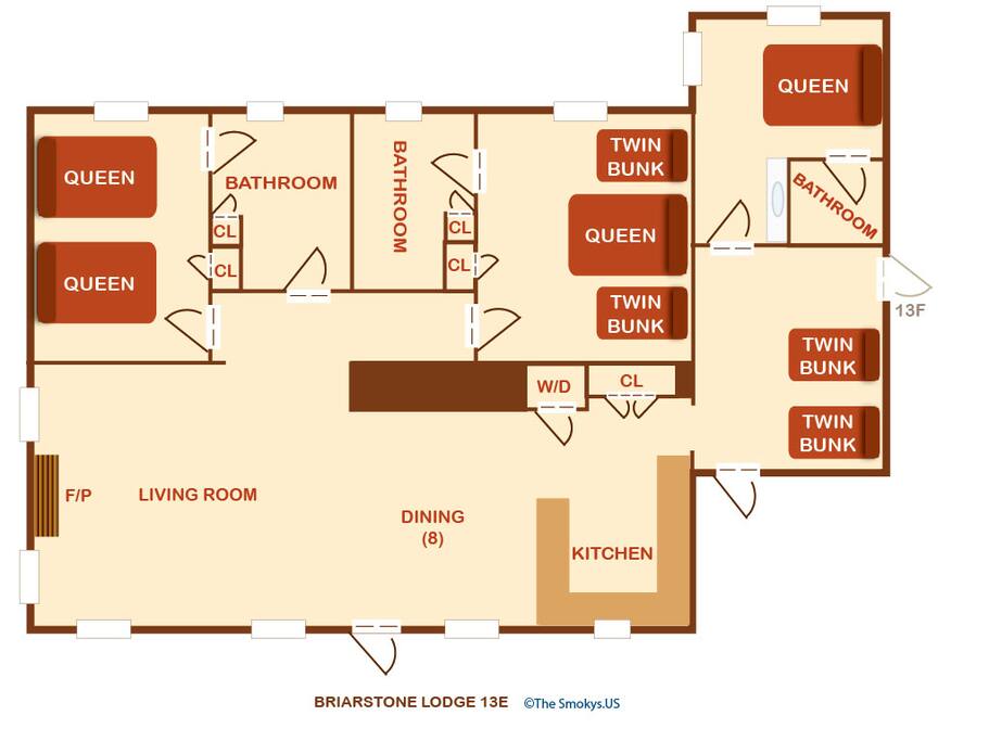 Briarstone Lodge Condo 13E-Floor Plan