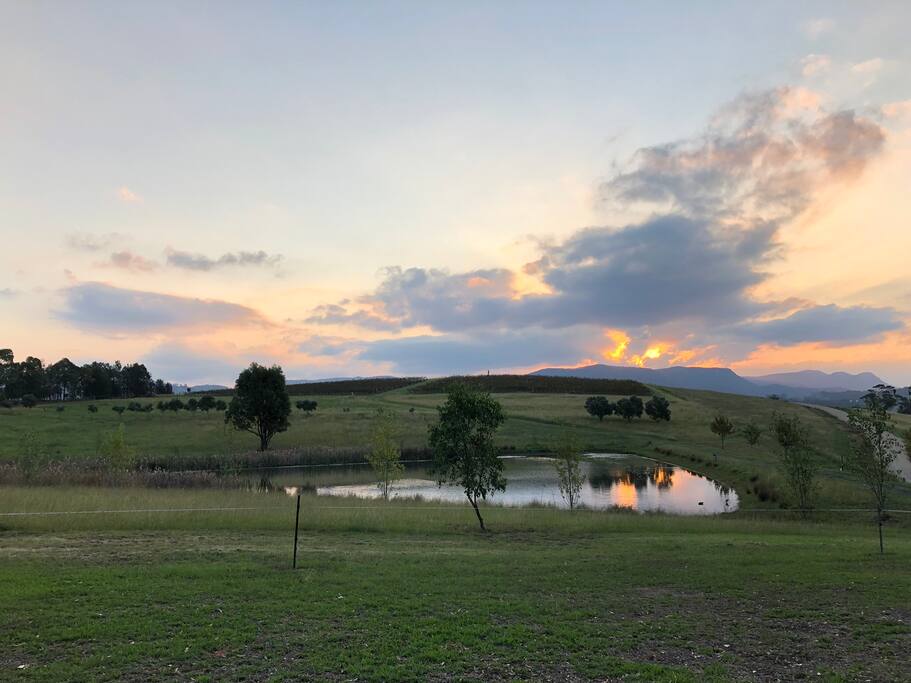 Stunning sunsets and reflection in the dam