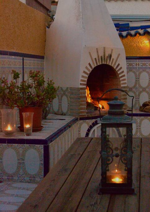 Fireplace Outside Diningarea