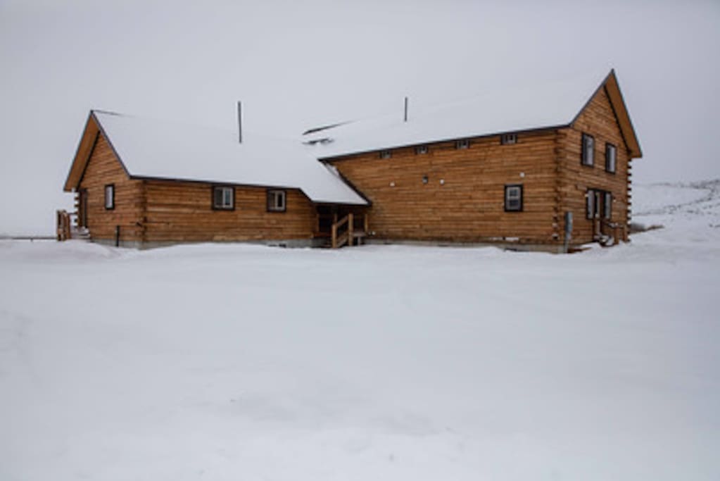 The lodge under a blanket of snow