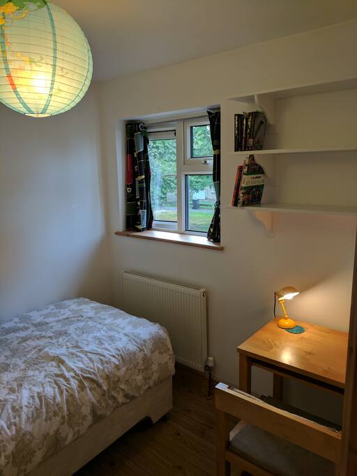 Desk and window with outside view