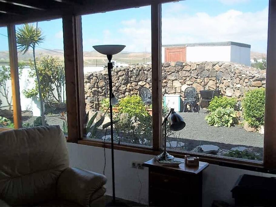 Reclining chairs in garden room