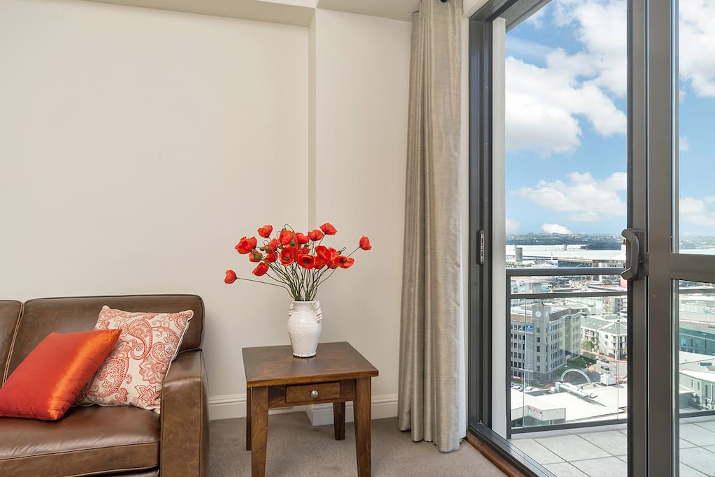 opening onto a north facing balcony