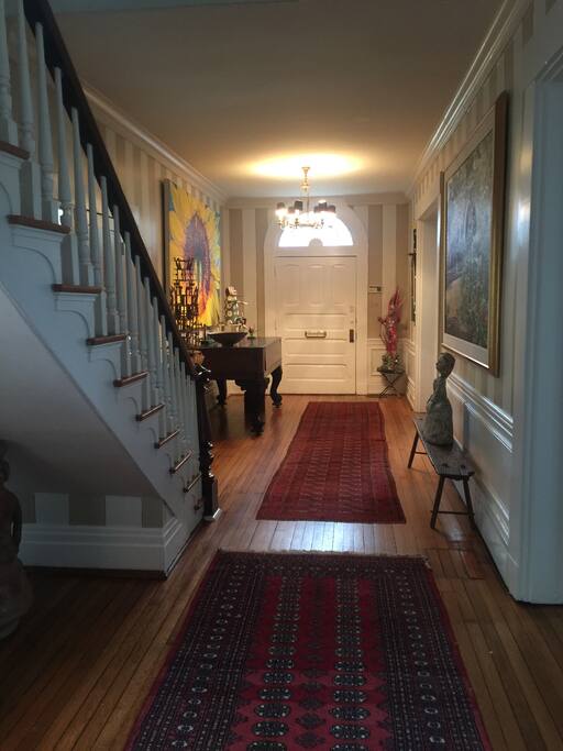 Enter through the first-floor front door