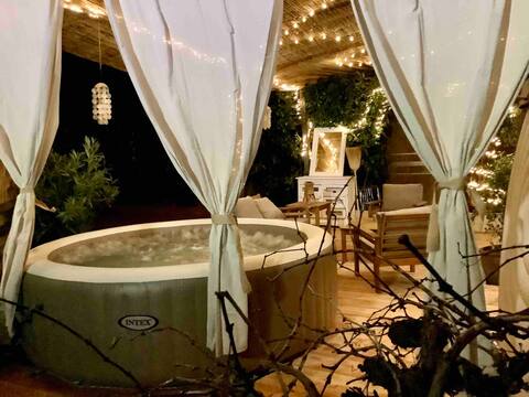 The Cottage and its Jacuzzi on the farm