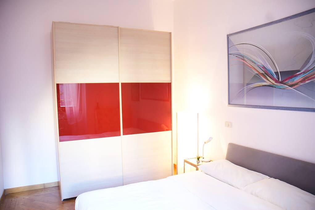 The wardrobe in the bedroom