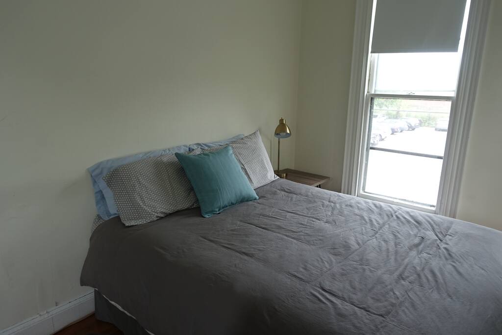 Cozy, queen size bed.
