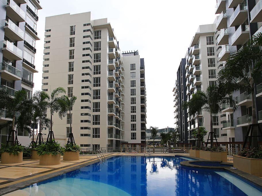Actual Photo of Palm Tree Villas from poolside