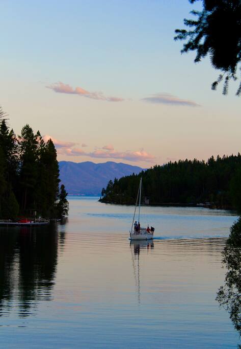 Sailors coming in our bay. Taken from the deck.