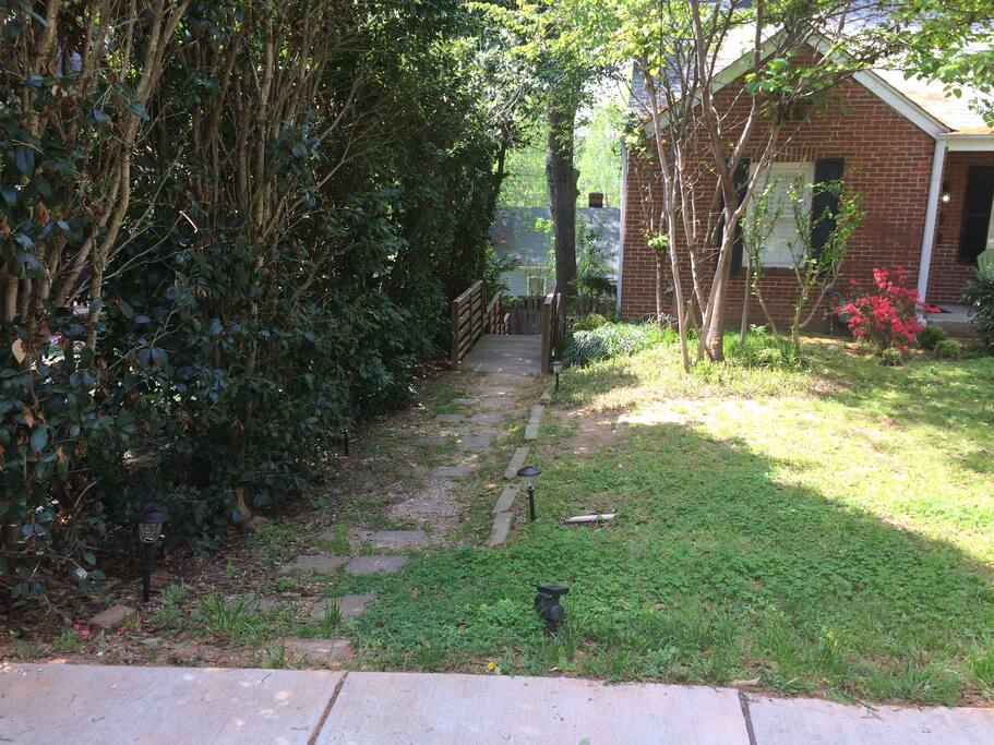 Your own private walk way to the downstairs oasis