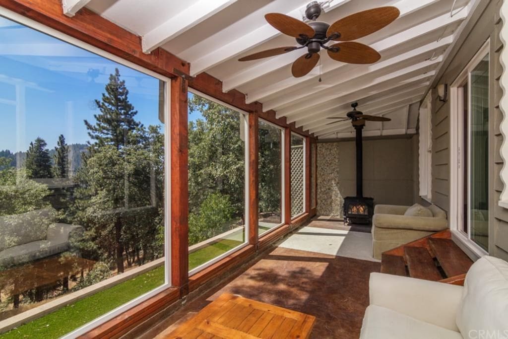 Sunroom with private forest views