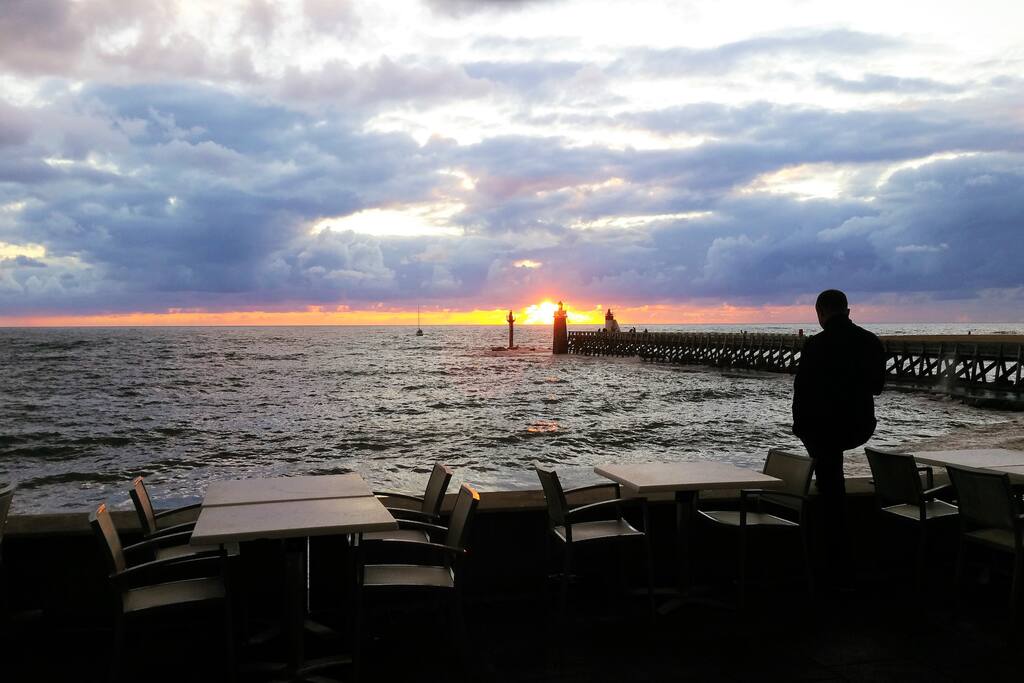 Vue sur coucher de soleil