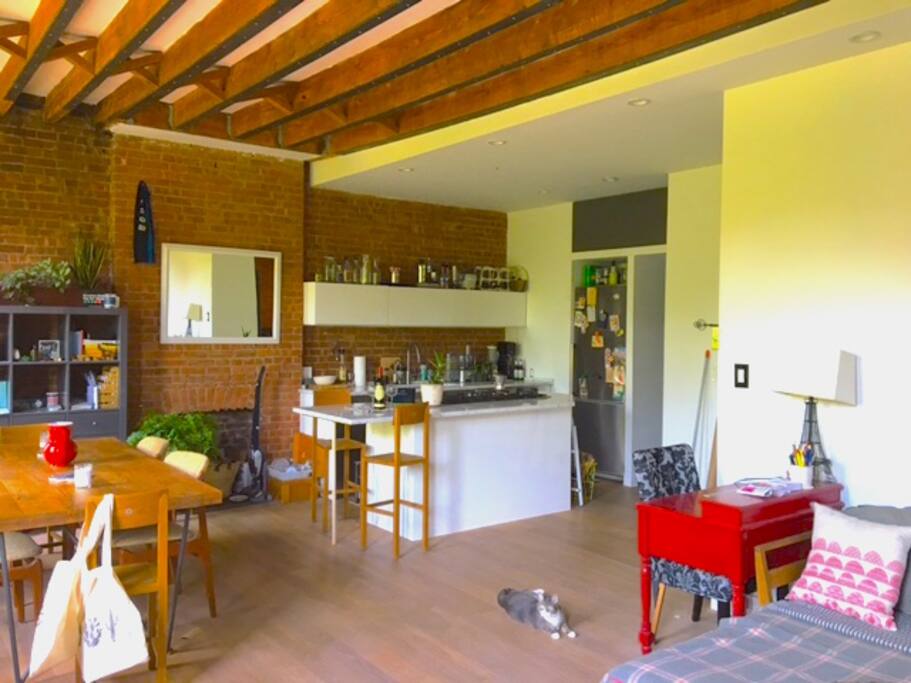 The kitchen is outfitted for everything you need to make meals, coffee, and/or tea.
