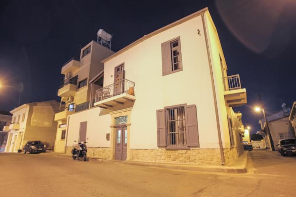 St. Lazaros Studios Building by night