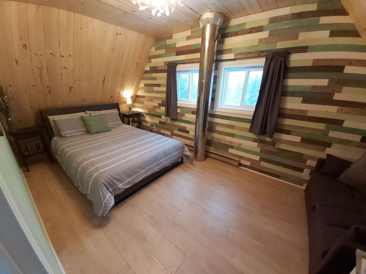 Glavna spavaća soba - bračni krevet (širine 150-179 cm) i futon za djecu