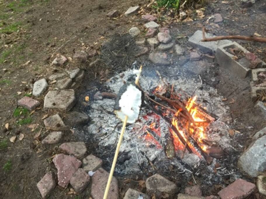 When it's cold out side... It's Bonfire & Mello time. Enjoy a natural fire pit with fenced privacy, and marshmello and hit chocolate on the house. Enjoy hearing about the history if the neighborhood and local events, news, and festivities.