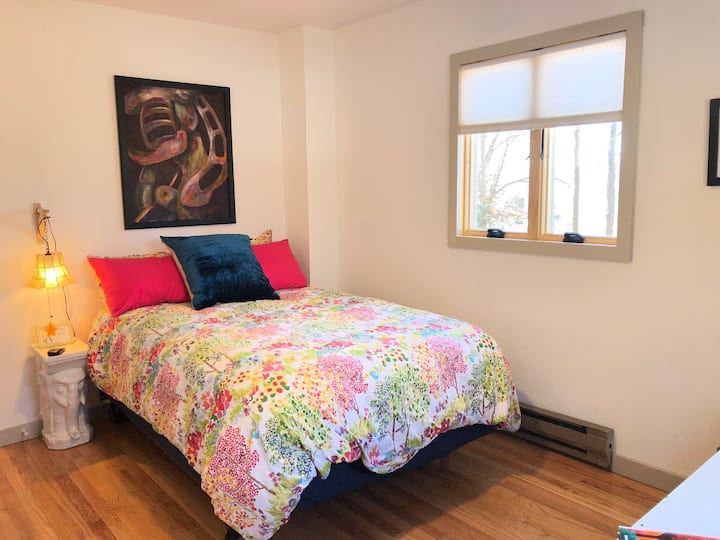 Новореновирана соба со виножито со  поглед на езерото Сенека.