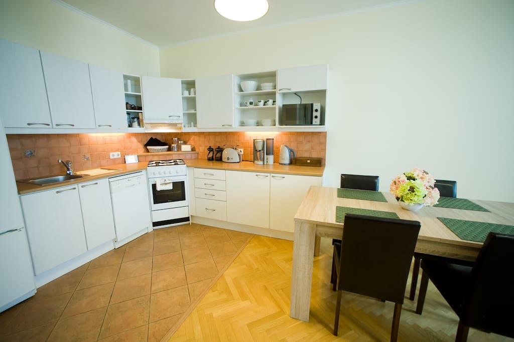 Open and fully equipped kitchen
