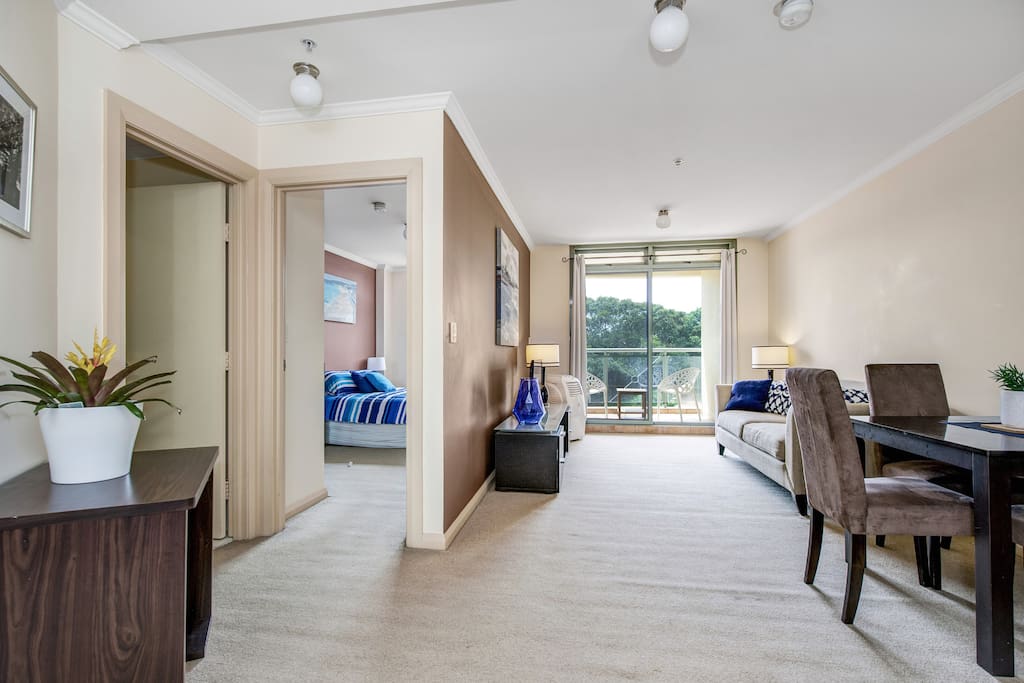 Large open plan living space with lovely views over Pacific Park