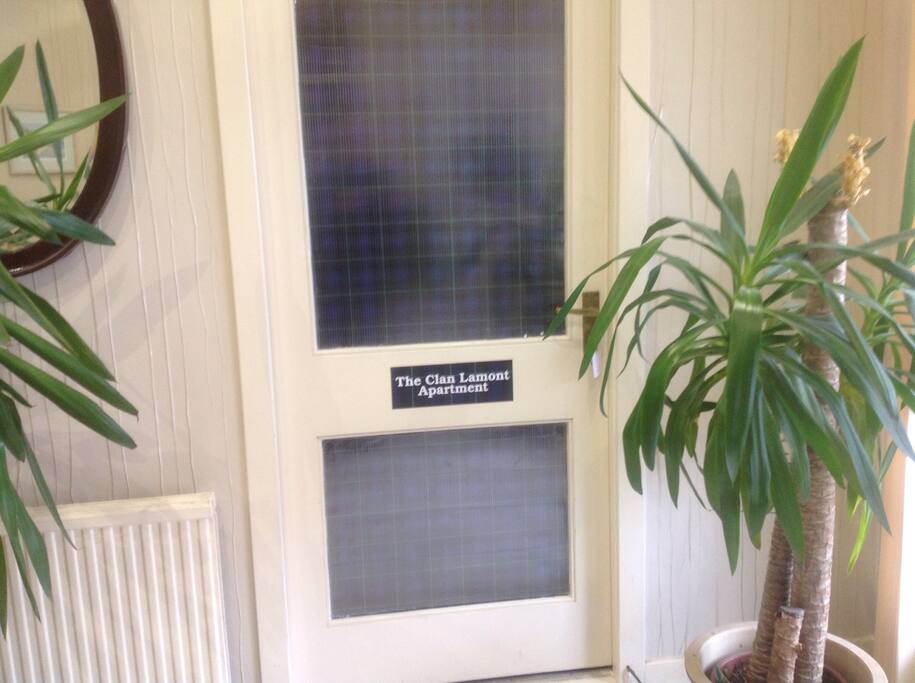 Entrance door to the Clan Lamont apartment