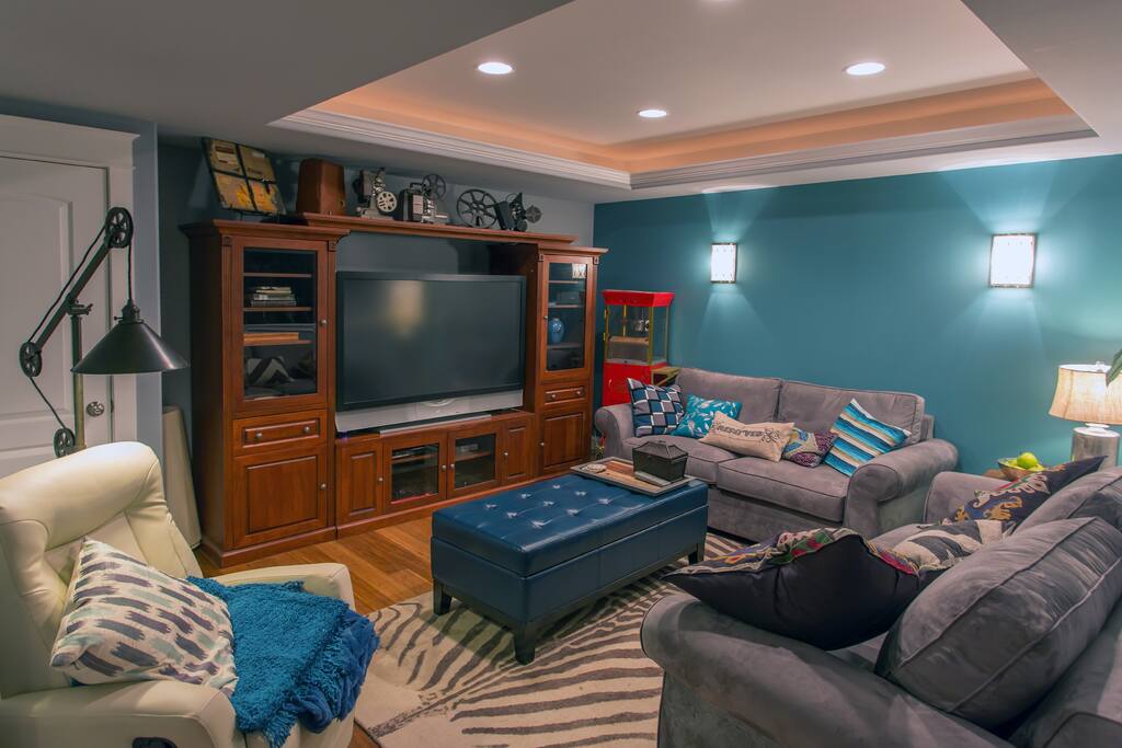 Cool, relaxing space by day, sumptuous Pottery Barn bed by night, and a large TV for your downtime.