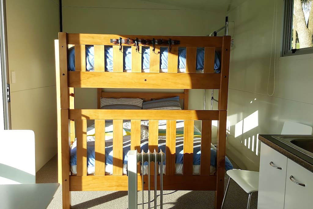 Double bunks - both top and bottom beds are double.