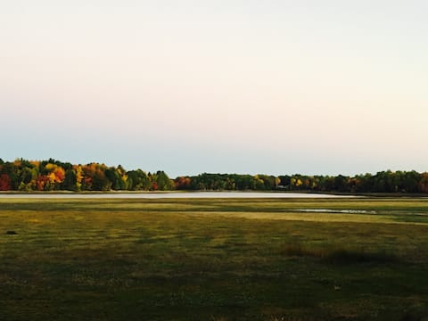 Restored camp nestled in the Maine woods