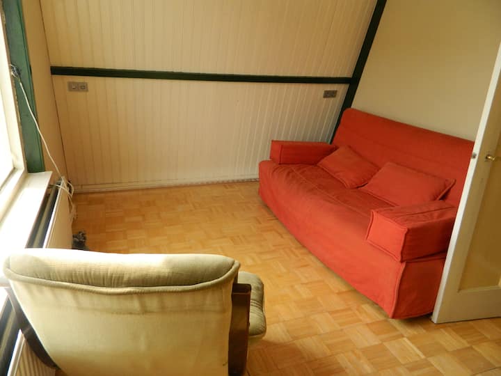 هذه هي غرفة المعيشة في الطابق الأول. من الواضح أنه يحتاج إلى بعض الأثاث الإضافي:). ونحن نعمل على ذلك.