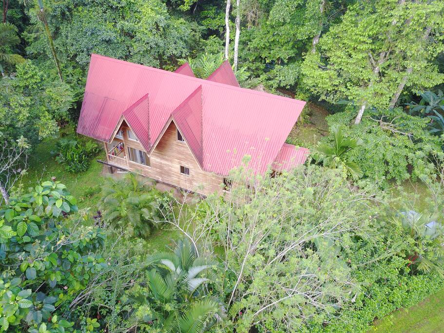 Perezoso house as seen from the air.