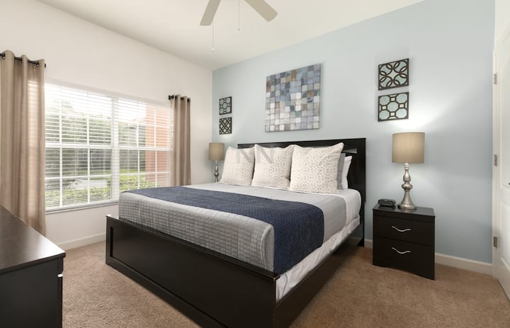 Enjoy a good night's sleep in our bedroom with a comfortable bed and ample window.

