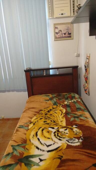 It has two beds, the other bed this under this photo.
room with wifi.