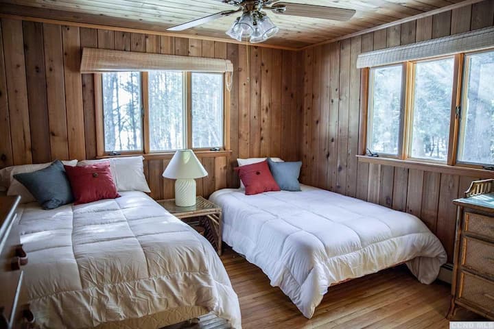 First floor bedroom with two full beds 
