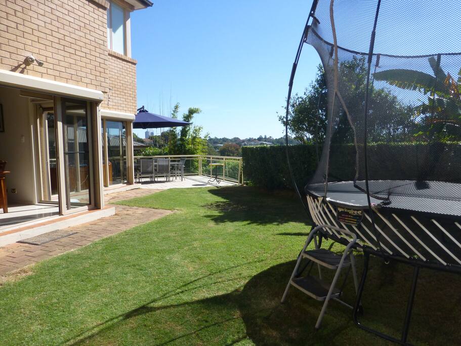 Backyard, Trampoline & Entertaining Deck