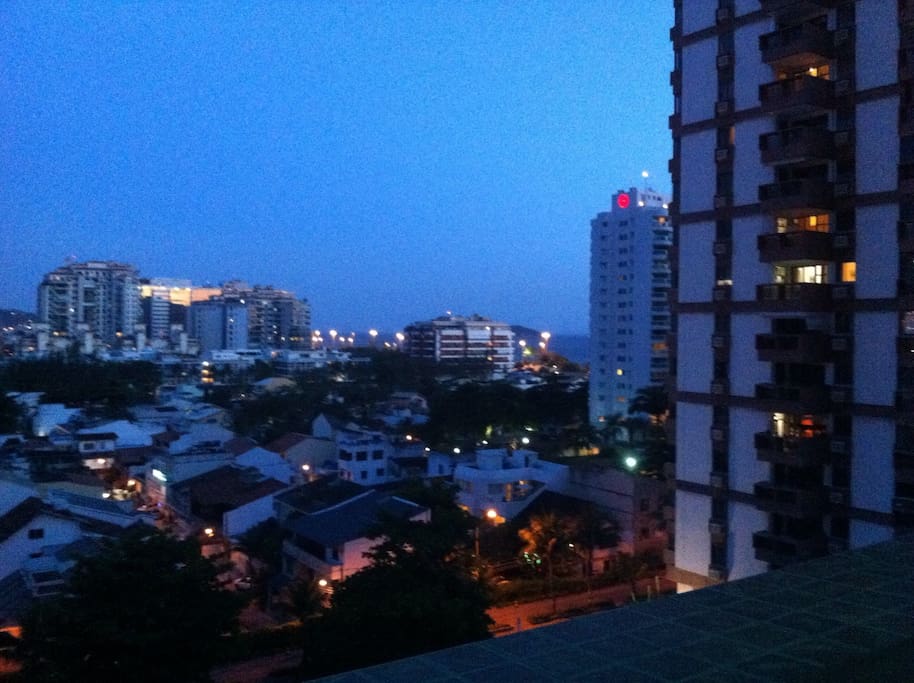 View from balcony at sundown