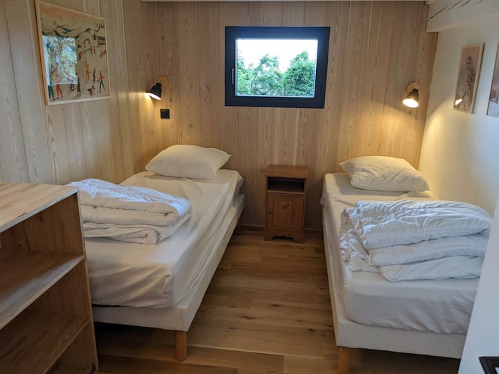 2 الثانية غرفة نوم، 2 سرير واحد من 80x200 يمكن تجميعها لجعل سرير من 160x200