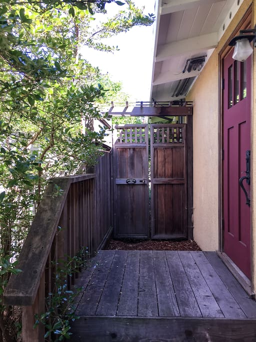 Garden gate to private entrance
