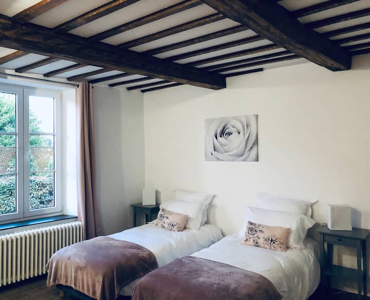 חדר "La Bruyère ". 2 מיטות 90/200 יכולות ליצור קינגסייז 