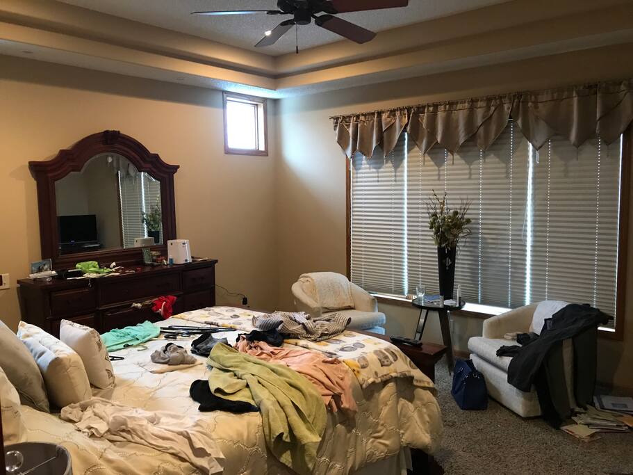 Master bedroom (sorry it’s messy)