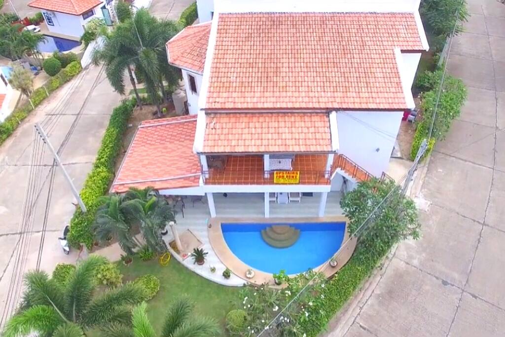 High angle view of the house.