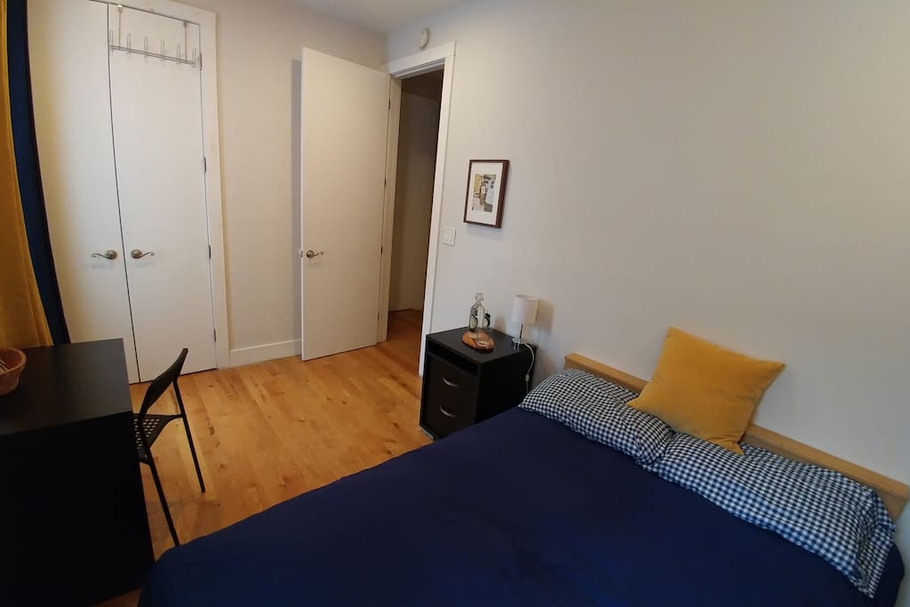 A desk and chair help make this room complete.