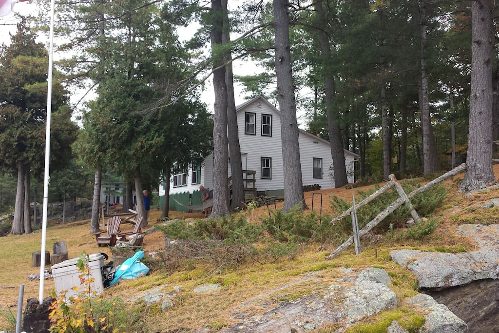 view of cottage from dock