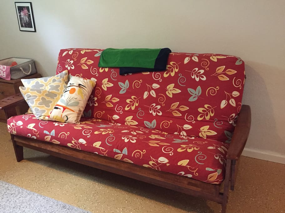 Futon in living room area
