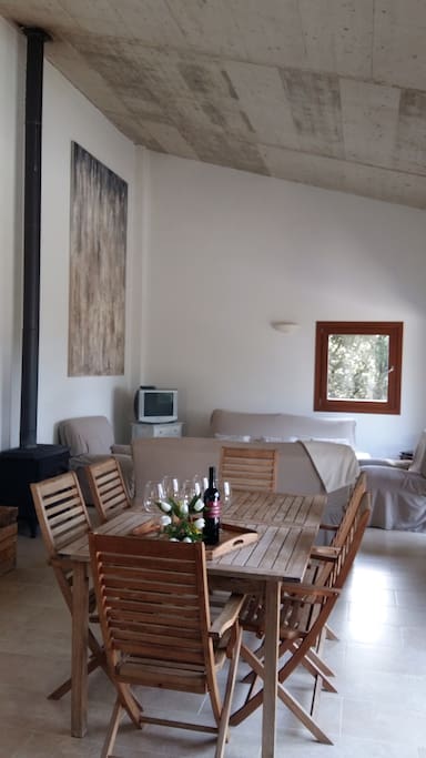 A living-dinning room of 50 square meter
