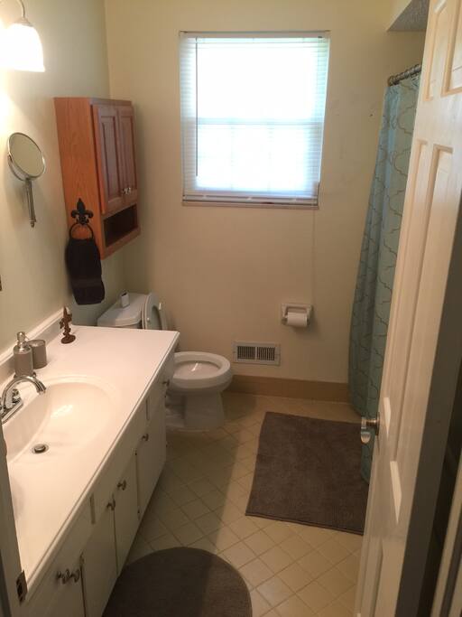 Private hall bath for additional guests staying with you