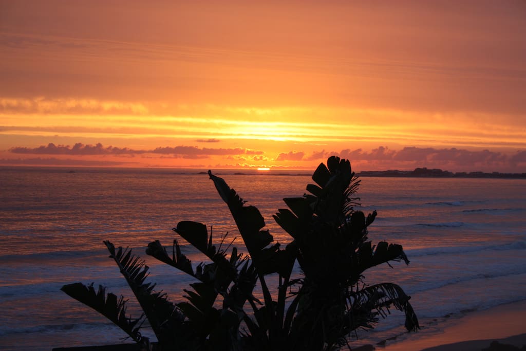 Sunset from deck at Brenton Haven lovely to have cocktails here