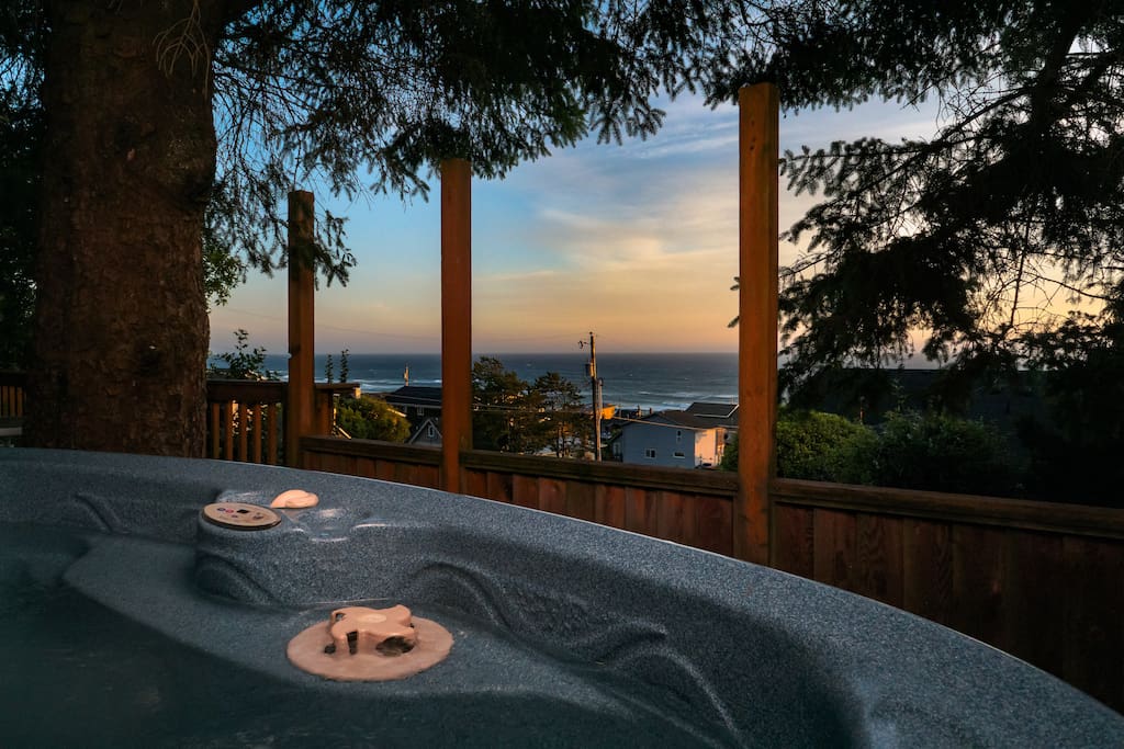 "Beautiful view of the crashing waves at night from the hot tub. We totally relaxed and had a wonderful weekend." John & Linda