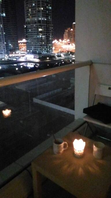 Balcony by night.