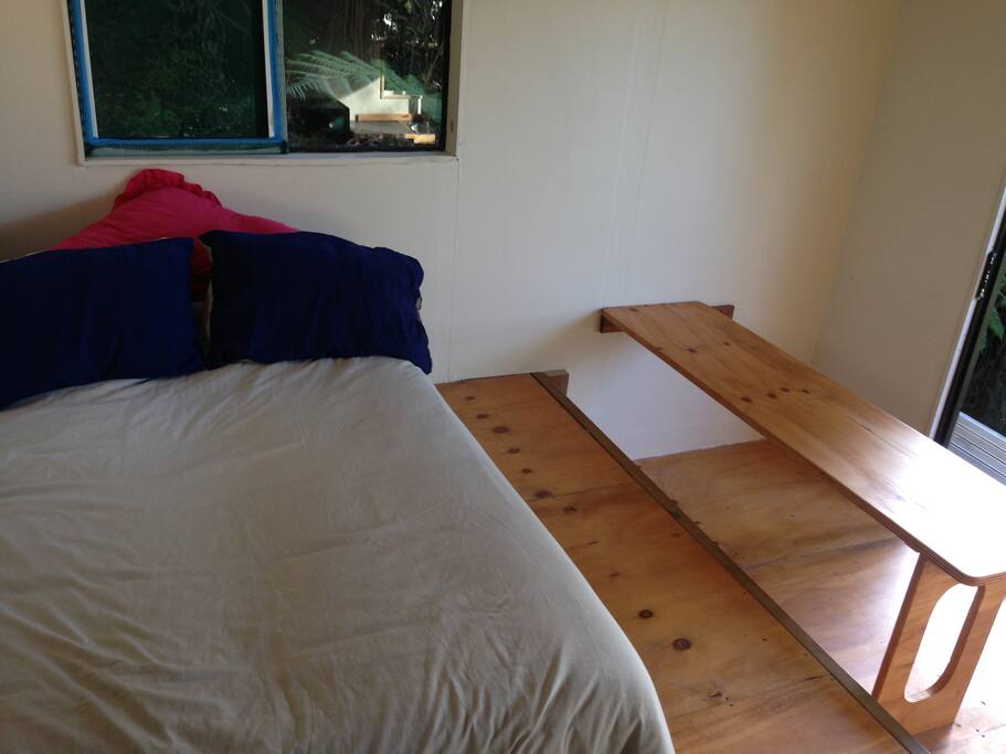 Double bed and dining table